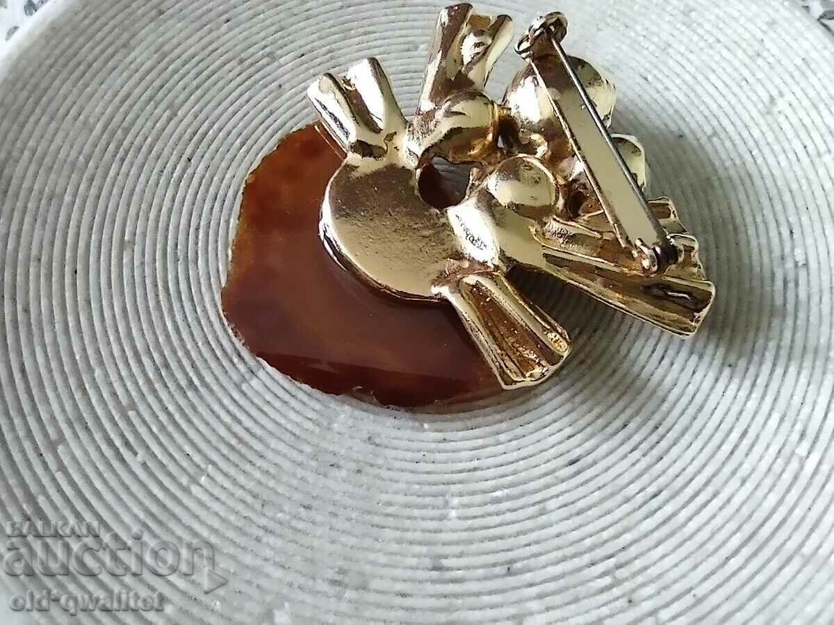 BROOCH - natural stones, very interesting, 60s-70s - 6 BROOCH - natural stones, very interesting, 60s-70s - 6