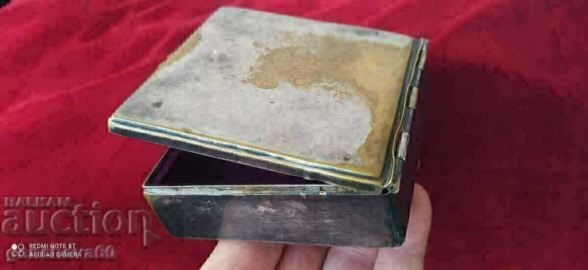 Old silver-plated box, cigarette case with initials with price 21.00 BGN | € 10.74 Old silver-plated box, cigarette case with initials with price 21.00 BGN | € 10.74