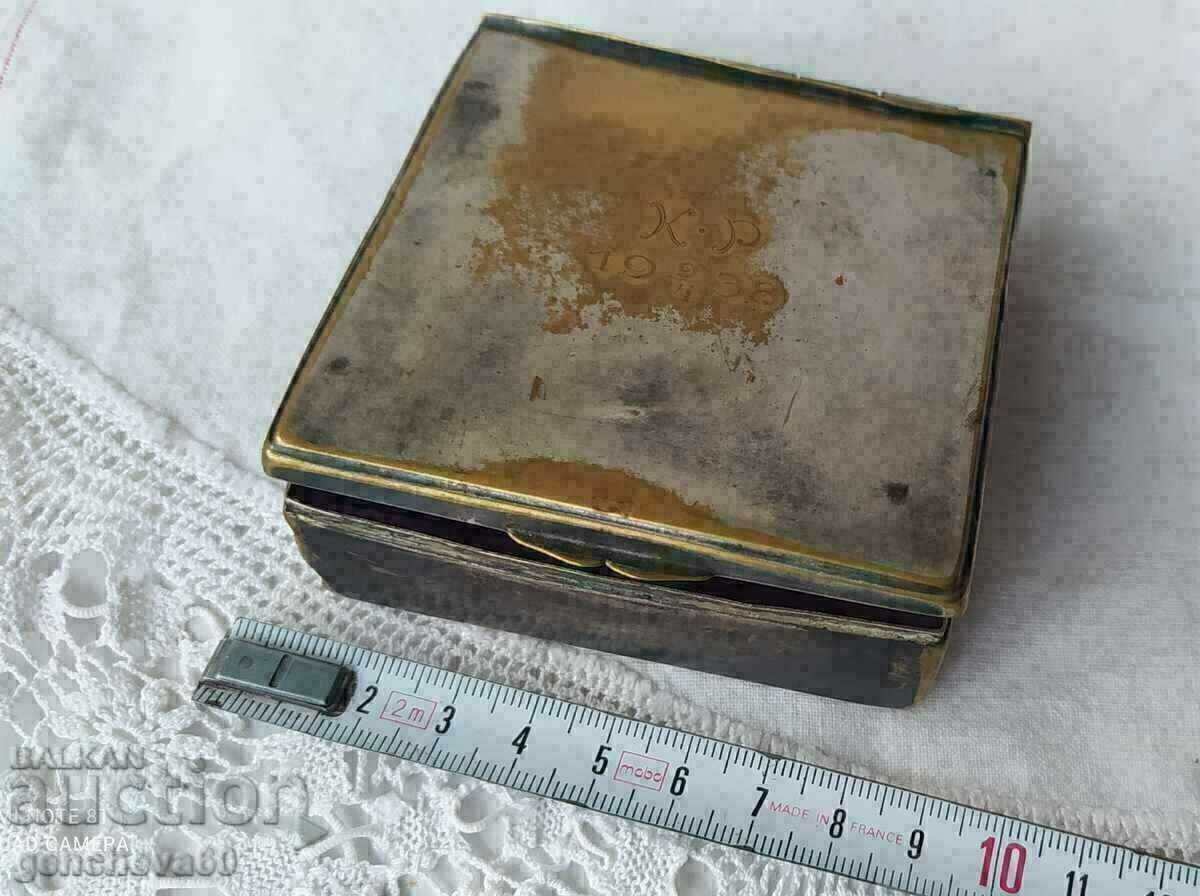 Delivery of Old silver-plated box, cigarette case with initials Delivery of Old silver-plated box, cigarette case with initials