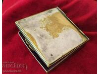 Old silver-plated box, snuffbox initials