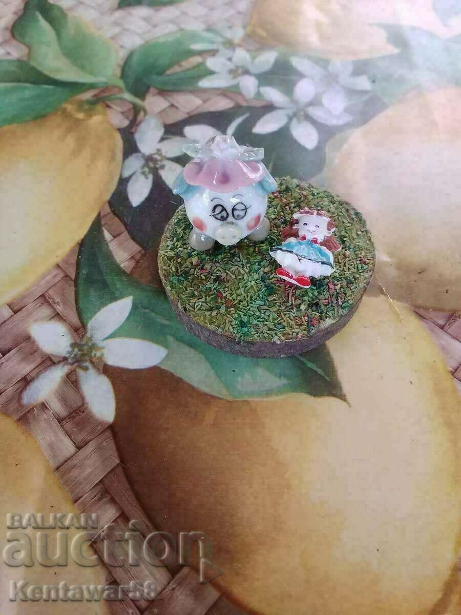 Porcelain figures on a wooden stand. with price € 1.00 | 1.96 BGN