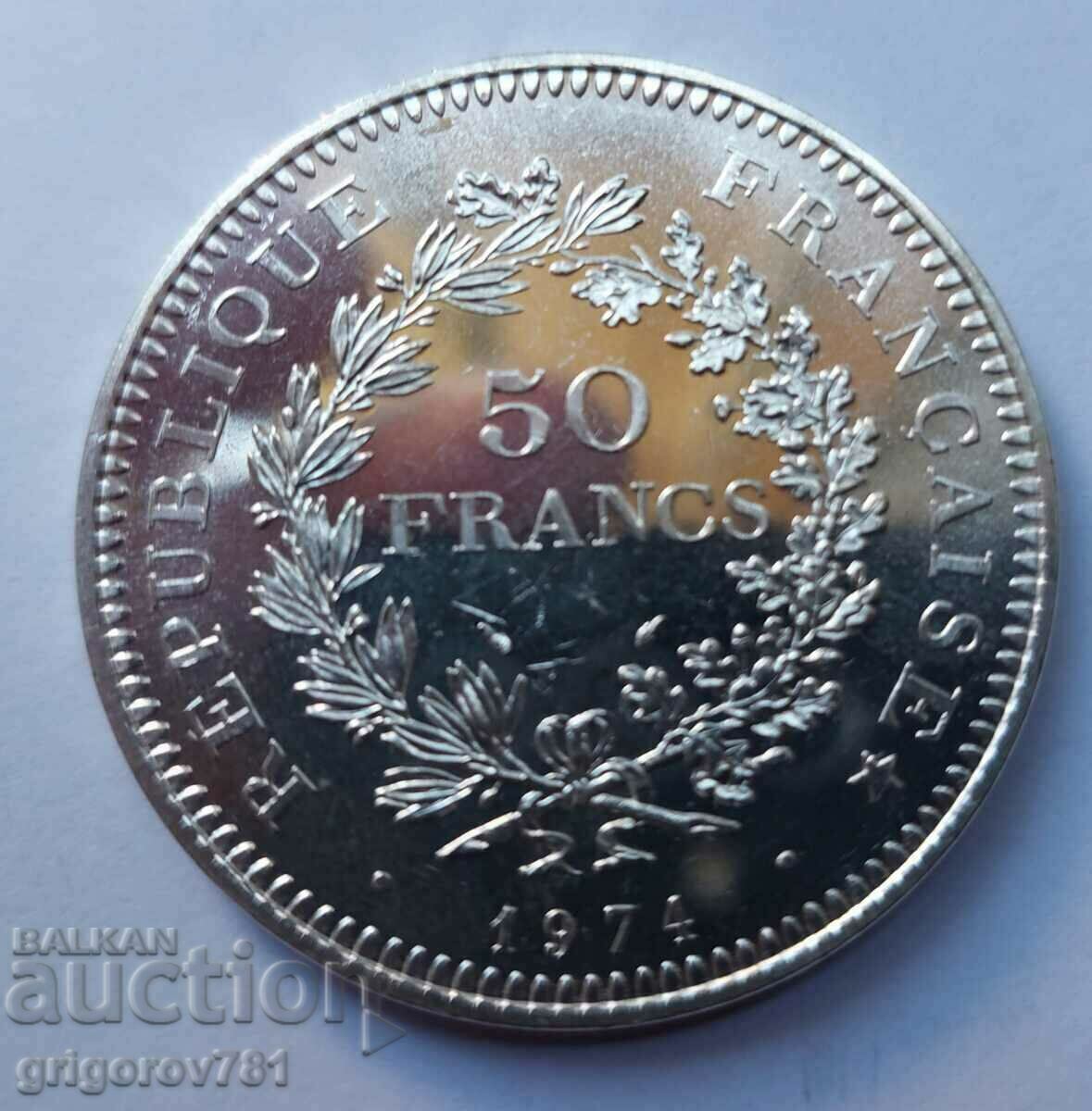 50 Francs Silver France 1974 - Silver Coin #24