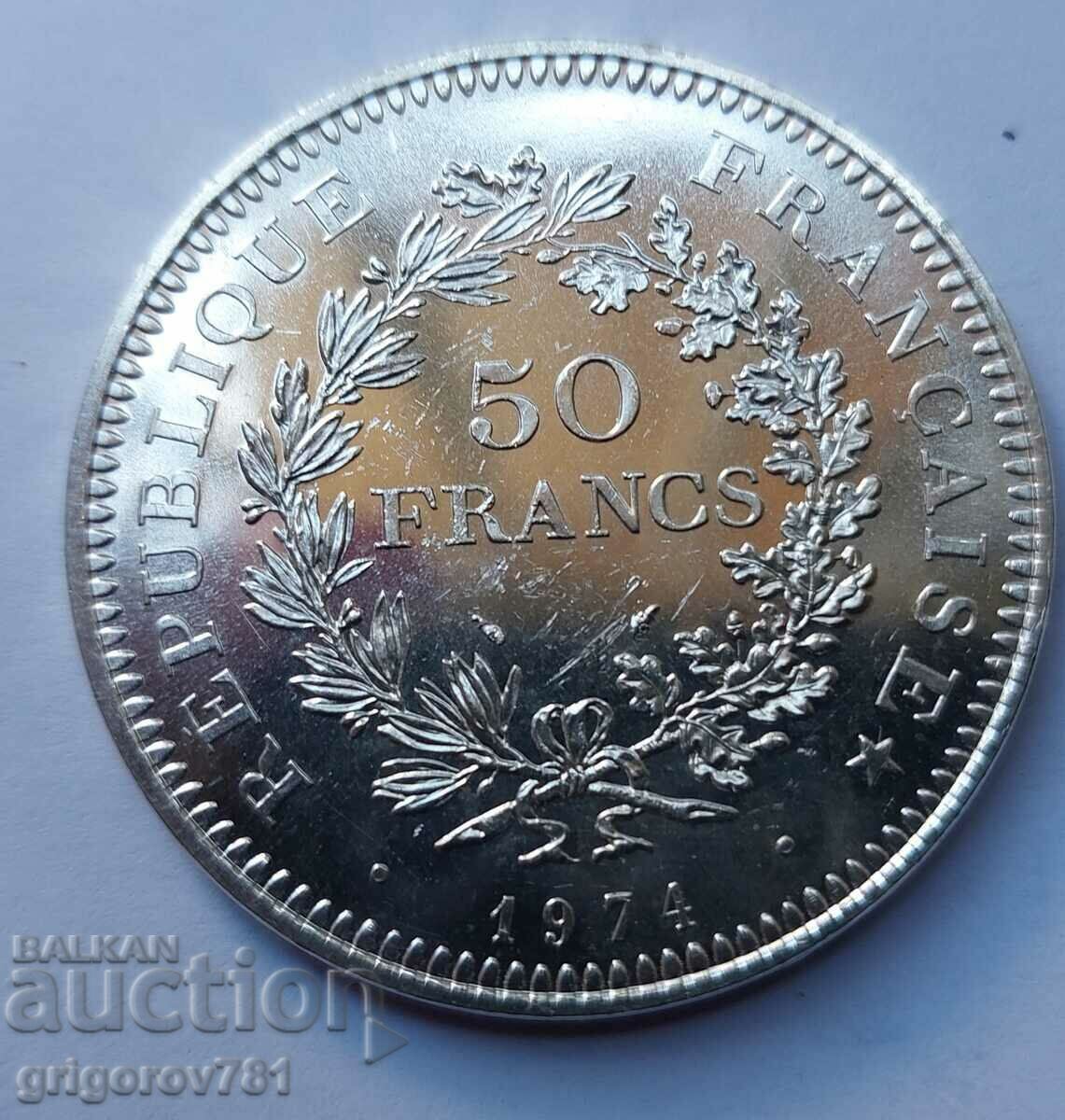 50 Francs Silver France 1974 - Silver Coin #25