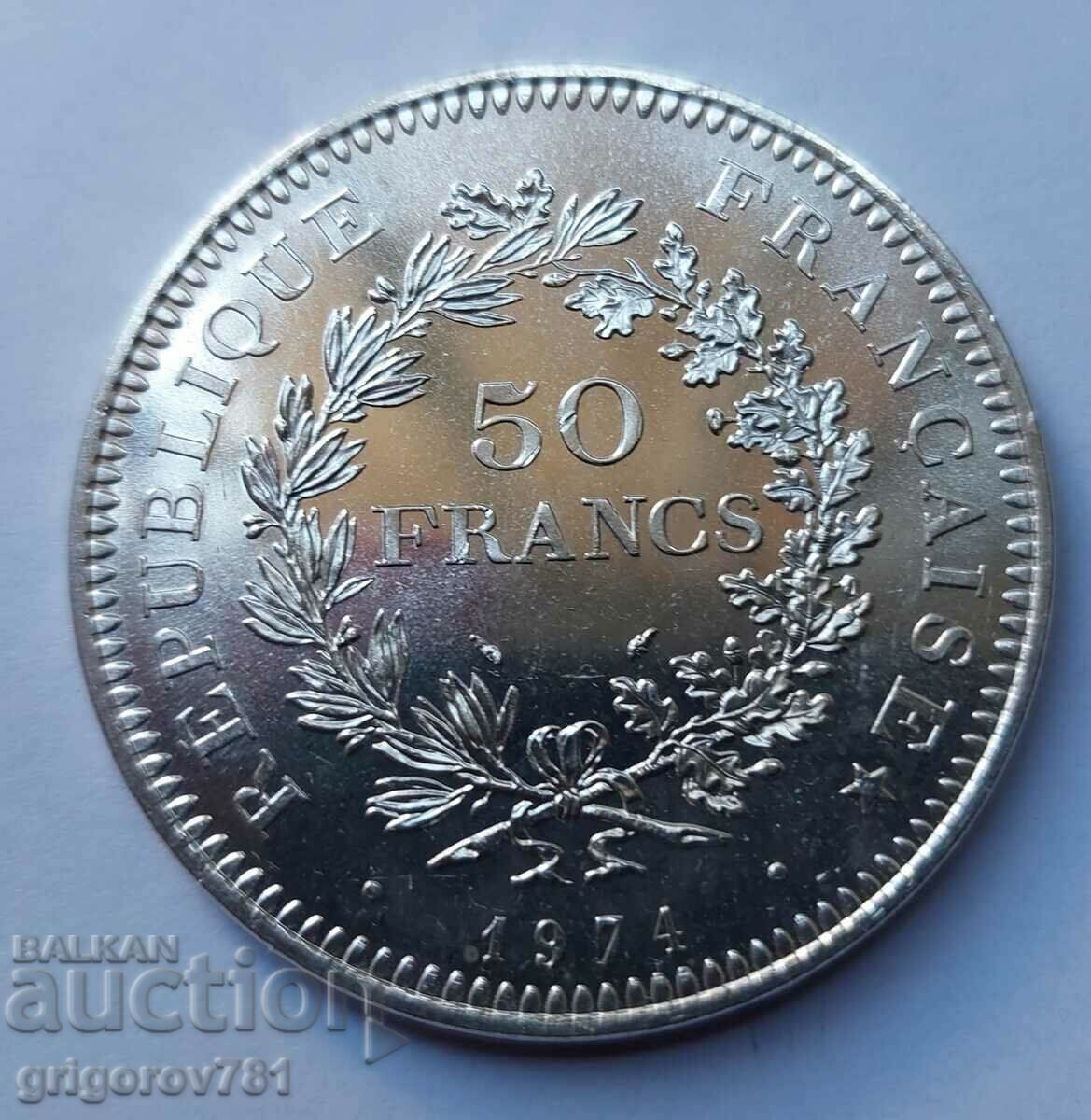 50 Francs Silver France 1974 - Silver Coin #27