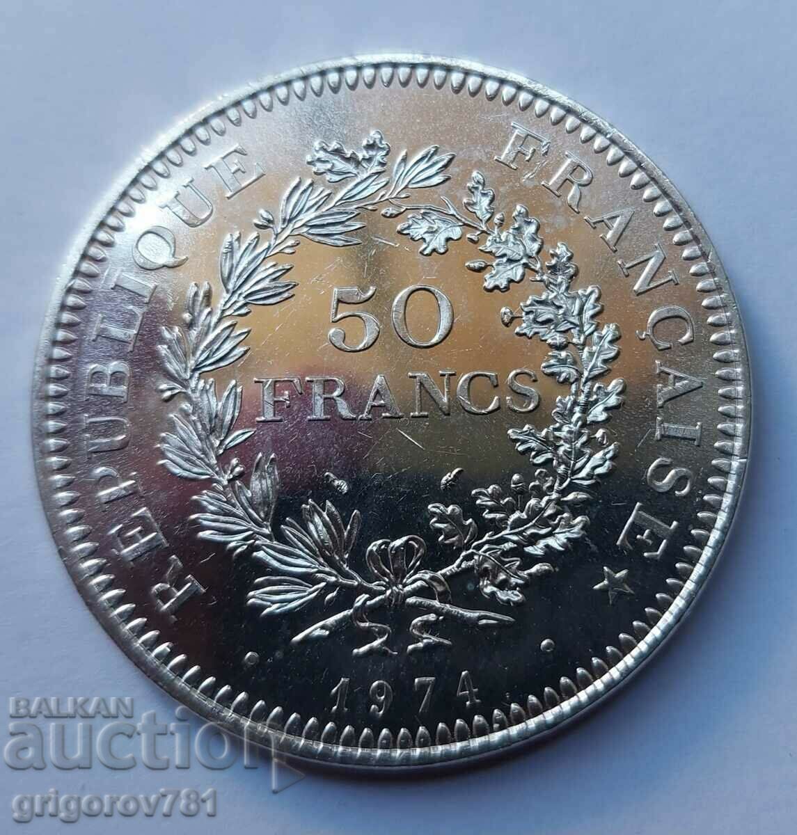 50 франка сребро Франция 1974 - сребърна монета #28