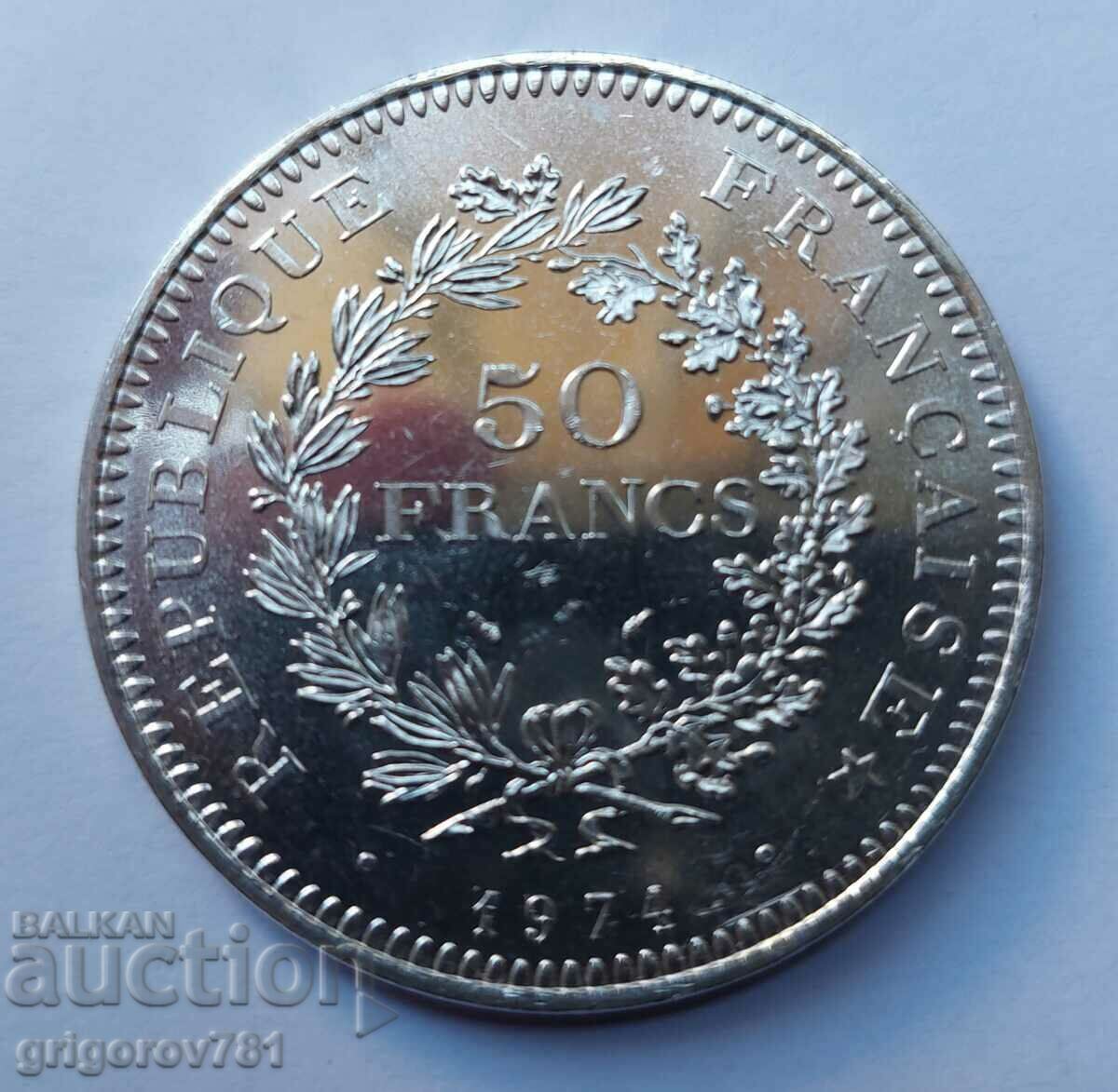 50 Φράγκα Ασήμι Γαλλία 1974 - Ασημένιο νόμισμα #29