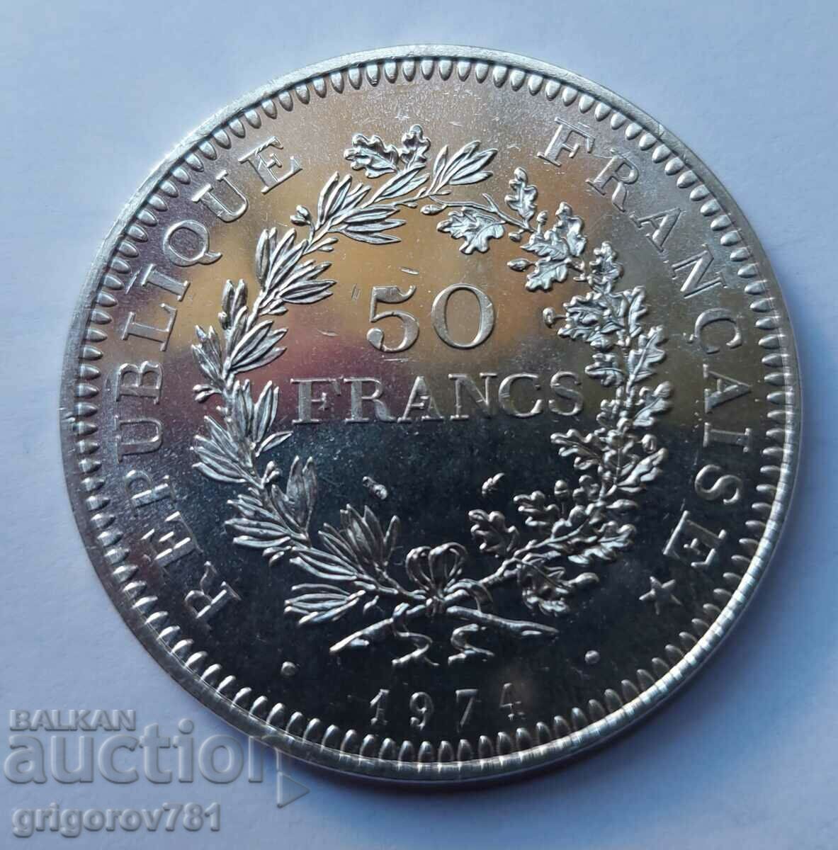 Ασήμι 50 φράγκων Γαλλία 1974 - Ασημένιο νόμισμα #31