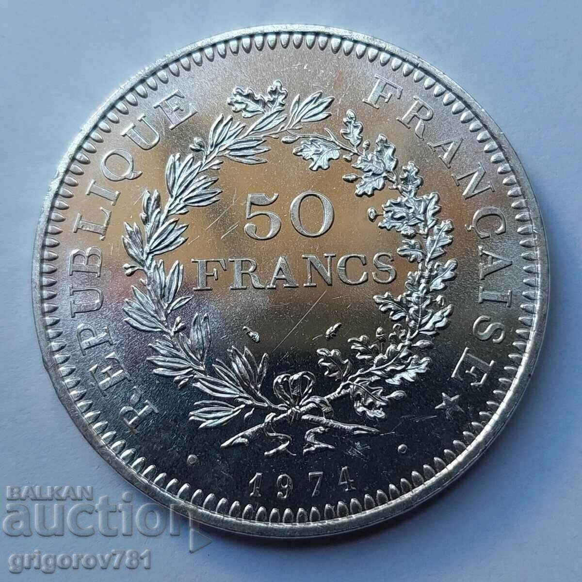 50 Francs Silver France 1974 - Silver Coin #33