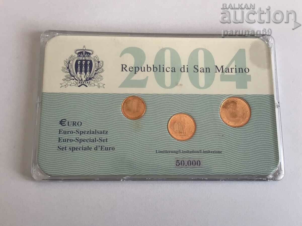 San Marino 1,2 and 5 euro cents 2004 year Proof