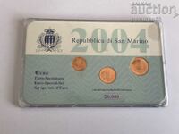 San Marino 1,2 και 5 λεπτά του ευρώ 2004 έτος Απόδειξη