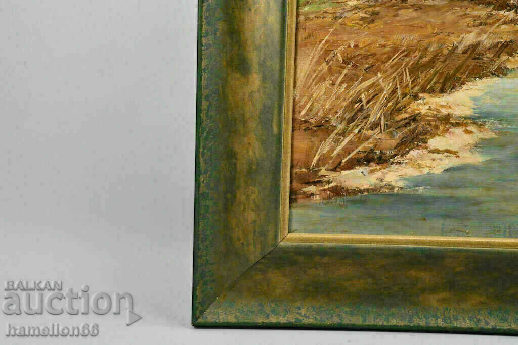 Old large painting, Oil paints, "Landscape" 1960 - 6 Old large painting, Oil paints, "Landscape" 1960 - 6