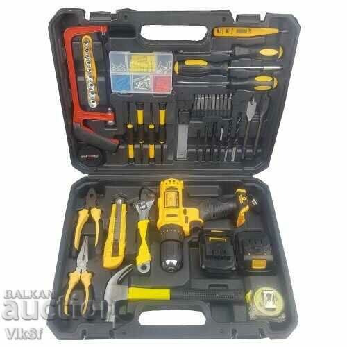 Κατσαβίδι μπαταρίας 36V + 111 εξαρτήματα με εργαλεία σε θήκη με τιμή 90.00 BGN | € 46.02 Κατσαβίδι μπαταρίας 36V + 111 εξαρτήματα με εργαλεία σε θήκη με τιμή 90.00 BGN | € 46.02