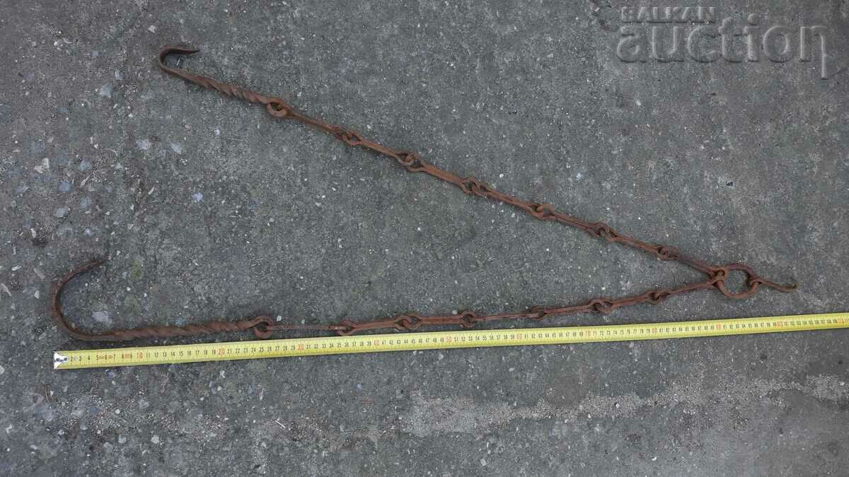 Old forged chain with hook for copper harania copper with price 55.00 BGN | € 28.12