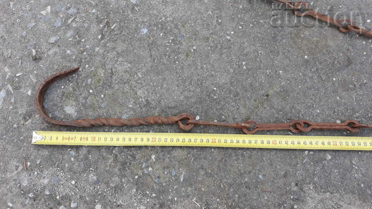 Delivery of Old forged chain with hook for copper harania copper