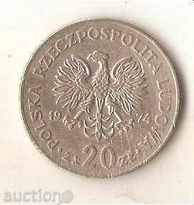 +Poland 20 zlotys 1974 Marceli Nowotko