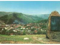 Old postcard - Gorge, General view with the memorial plaque