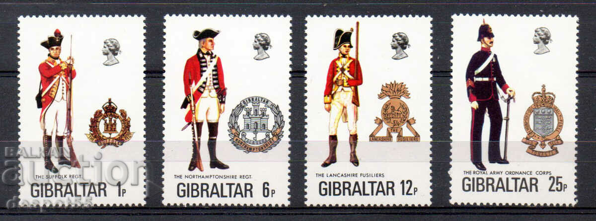 1976. Гибралтар. Колекция "Военни униформи".