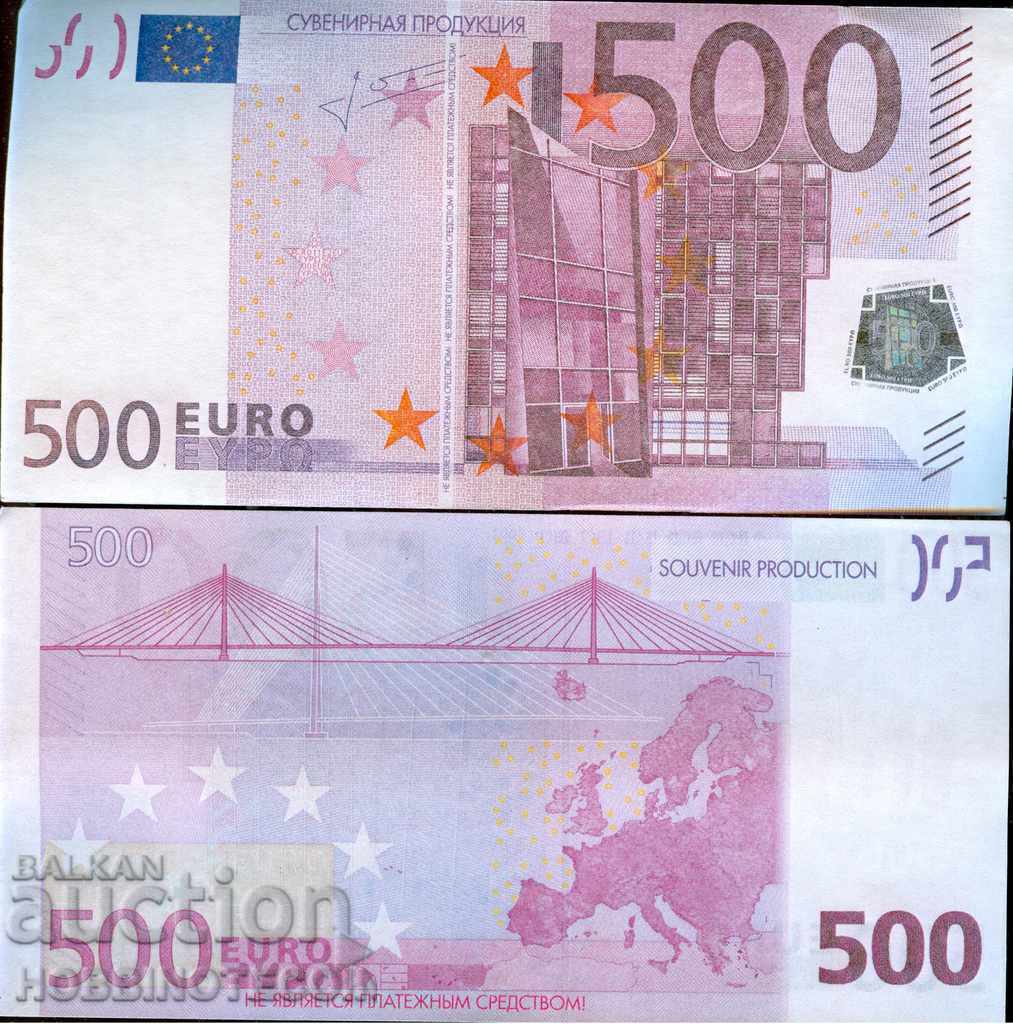 EUROPA EUROPA SOUVENIR 500 emisiunea de emisiuni Euro 2002 NEW UNC