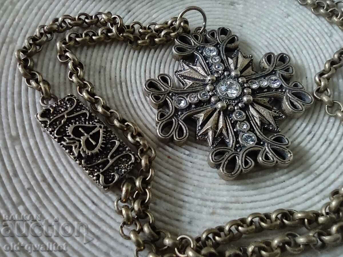 Designer long necklace with cross, top design KK