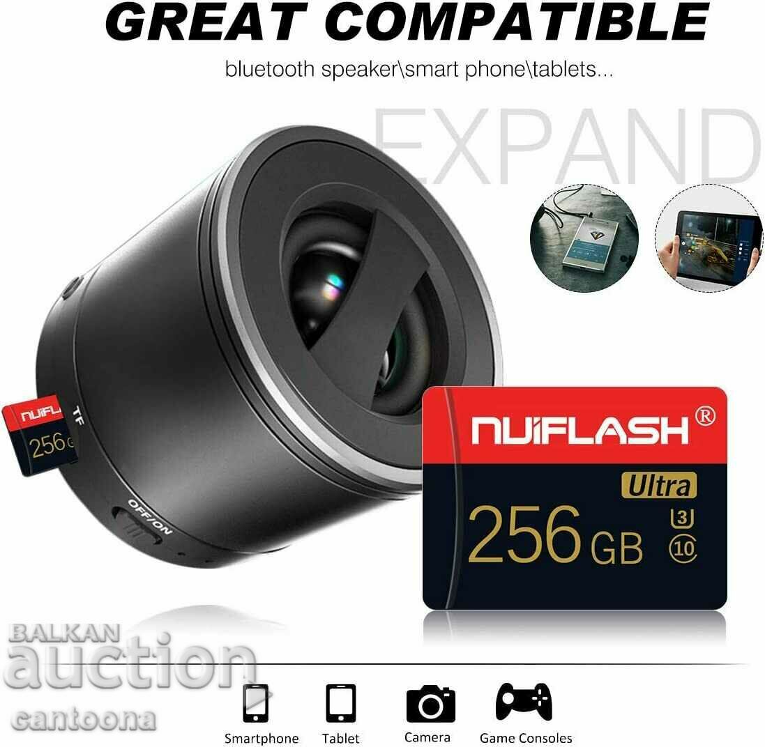 Delivery of 256 GB Nuiflash Ultra memory card Micro SDHC Class 10 U3 Delivery of 256 GB Nuiflash Ultra memory card Micro SDHC Class 10 U3