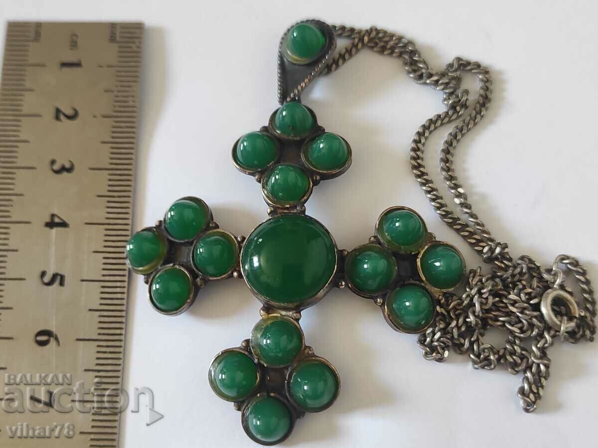 SILVER CROSS WITH AGATES with price 359.99 BGN | € 184.06 SILVER CROSS WITH AGATES with price 359.99 BGN | € 184.06