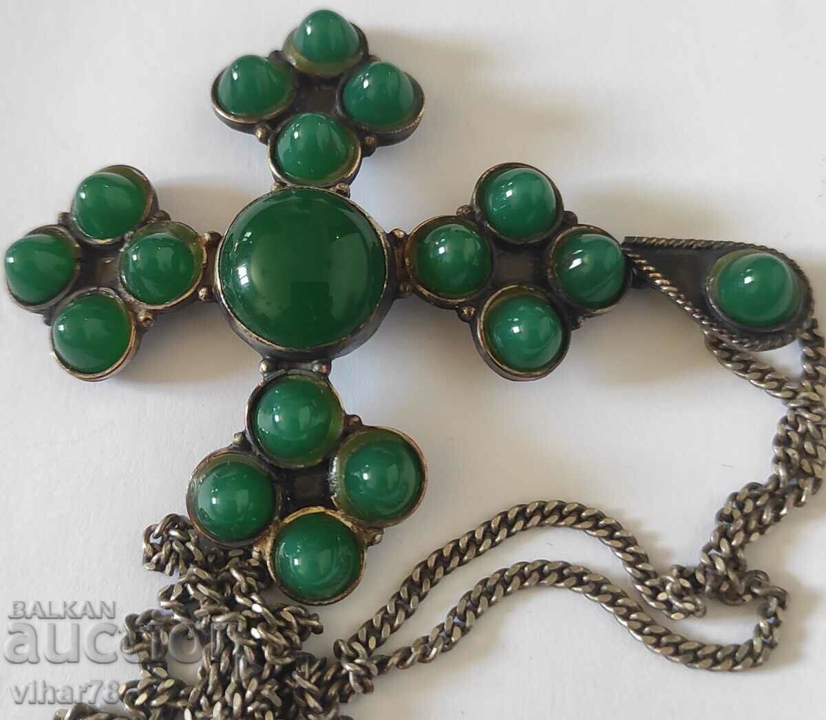 Auction SILVER CROSS WITH AGATES Auction SILVER CROSS WITH AGATES