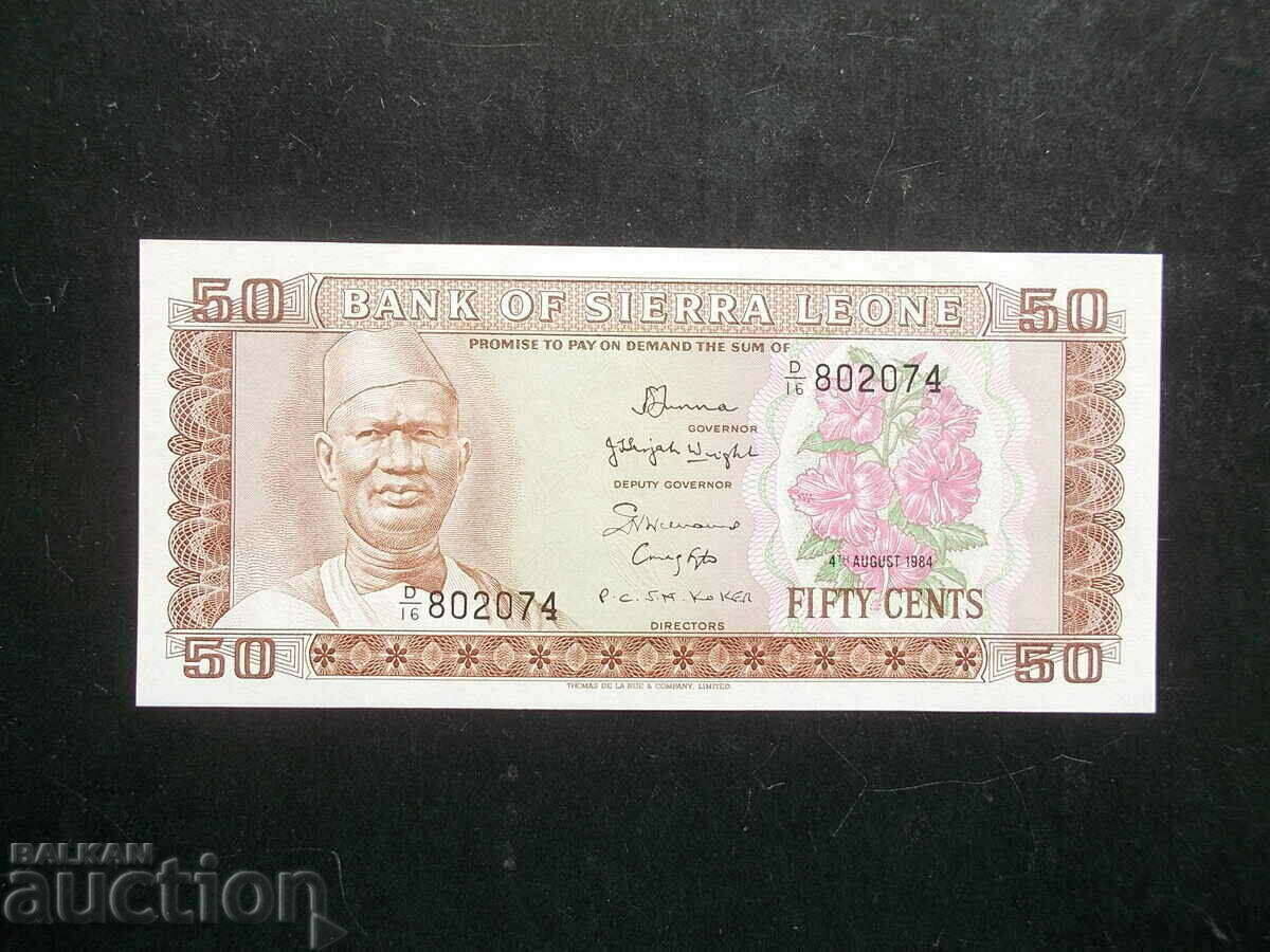 SIERRA LEONE, 50 cents, 1984, UNC