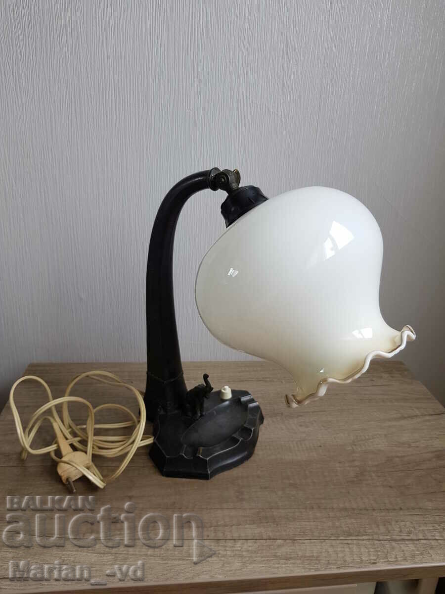 Old table lamp with ashtray