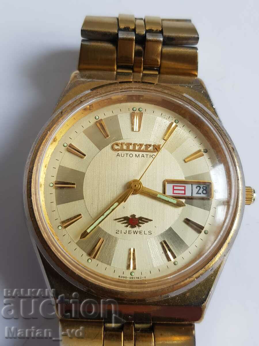 Men's watch Citizen automatic 21 jewels with price 100.00 BGN | € 51.13 Men's watch Citizen automatic 21 jewels with price 100.00 BGN | € 51.13