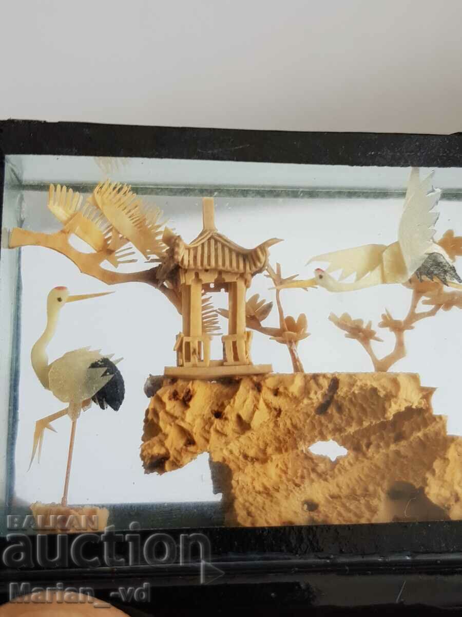 Δημοπρασία Παλιό κινέζικο φελλό μινιατούρα με γυάλινο πλαίσιο Δημοπρασία Παλιό κινέζικο φελλό μινιατούρα με γυάλινο πλαίσιο