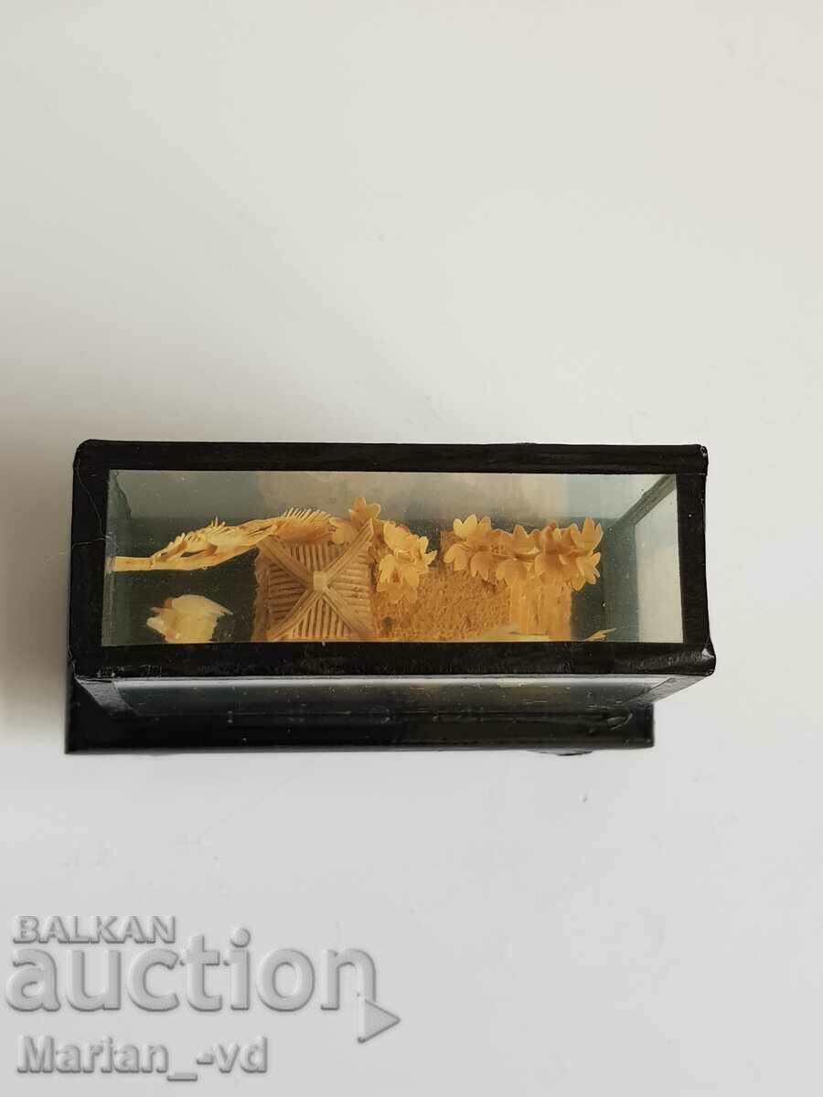 Παράδοση Παλιό κινέζικο φελλό μινιατούρα με γυάλινο πλαίσιο Παράδοση Παλιό κινέζικο φελλό μινιατούρα με γυάλινο πλαίσιο