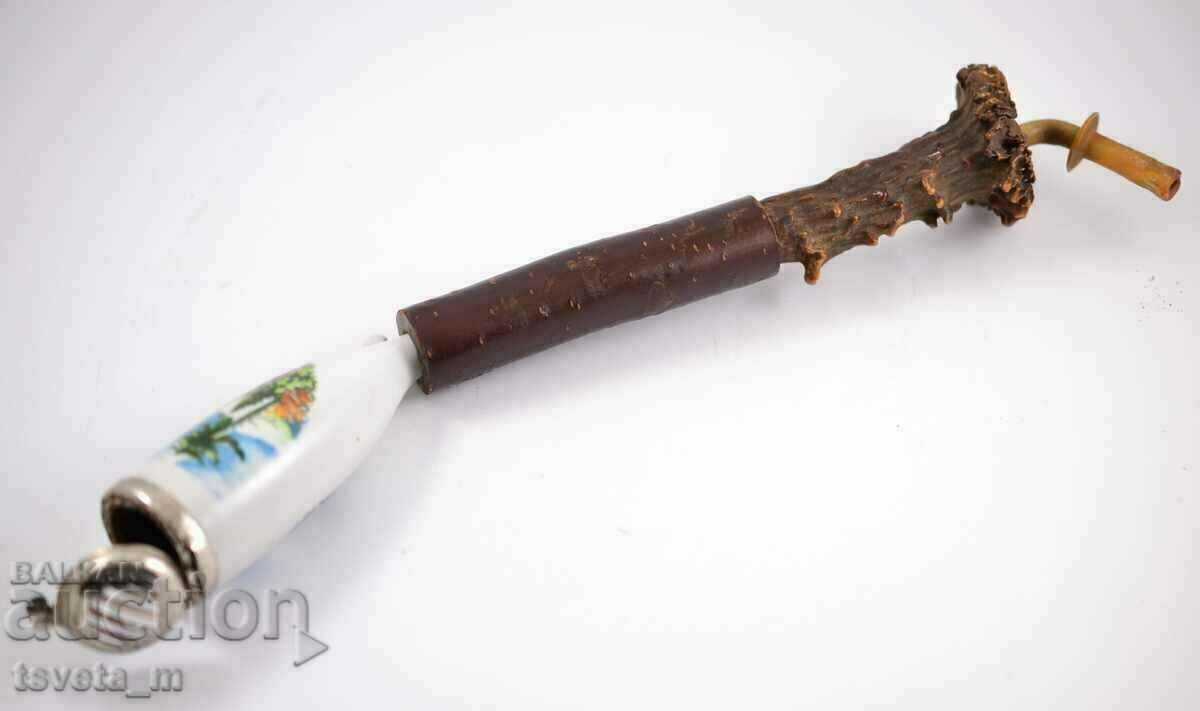 Antique collectible porcelain pipe with cap with price 45.00 BGN | € 23.01 Antique collectible porcelain pipe with cap with price 45.00 BGN | € 23.01