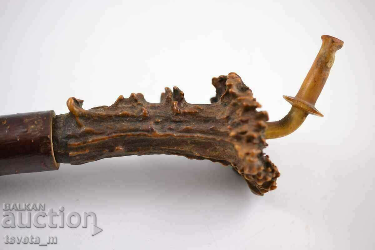 Auction Antique collectible porcelain pipe with cap Auction Antique collectible porcelain pipe with cap