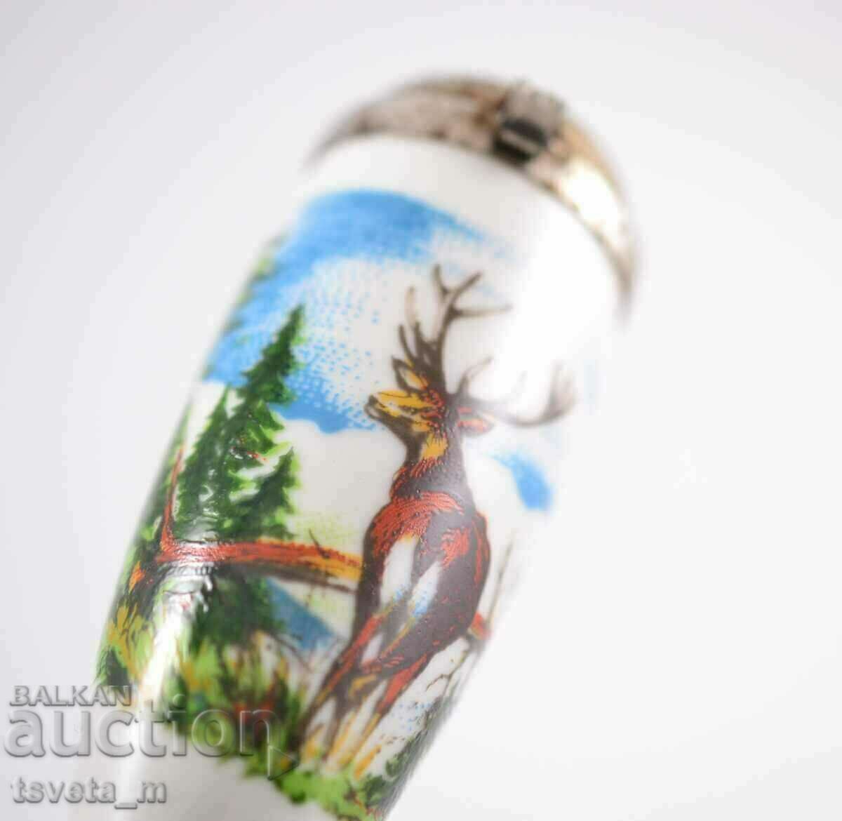 Livrarea Pipa de portelan antic de colectie cu capac