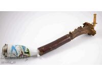 Старинна колекционерска порцеланова лула с капаче