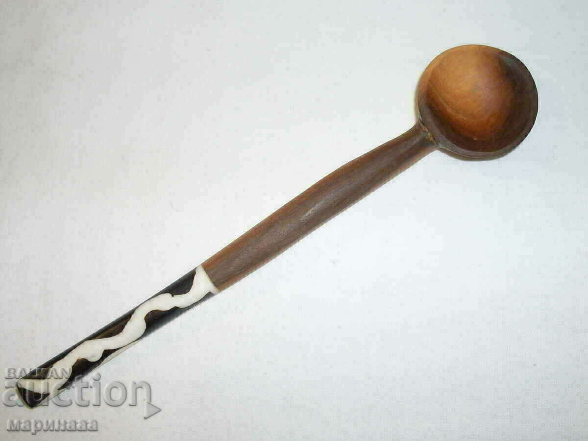 A SPOON. EXOTIC. WOOD, SOAP. STONE. KENYA