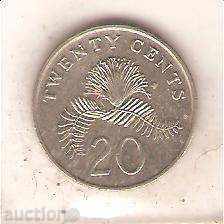 +Singapore 20 cents 1997