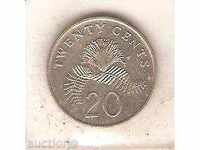 +Singapore 20 cents 1997