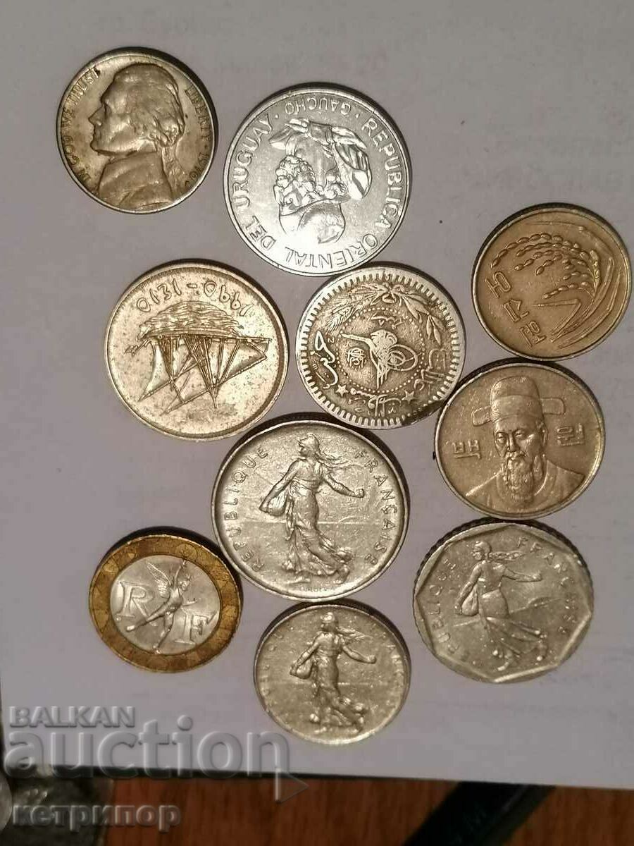 Πολλά νομίσματα 10 τεμ. με τιμή 8.00 BGN | € 4.09 Πολλά νομίσματα 10 τεμ. με τιμή 8.00 BGN | € 4.09