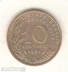 +Franța 10 centimes 1981