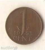 +Холандия  1  цент  1953 г.