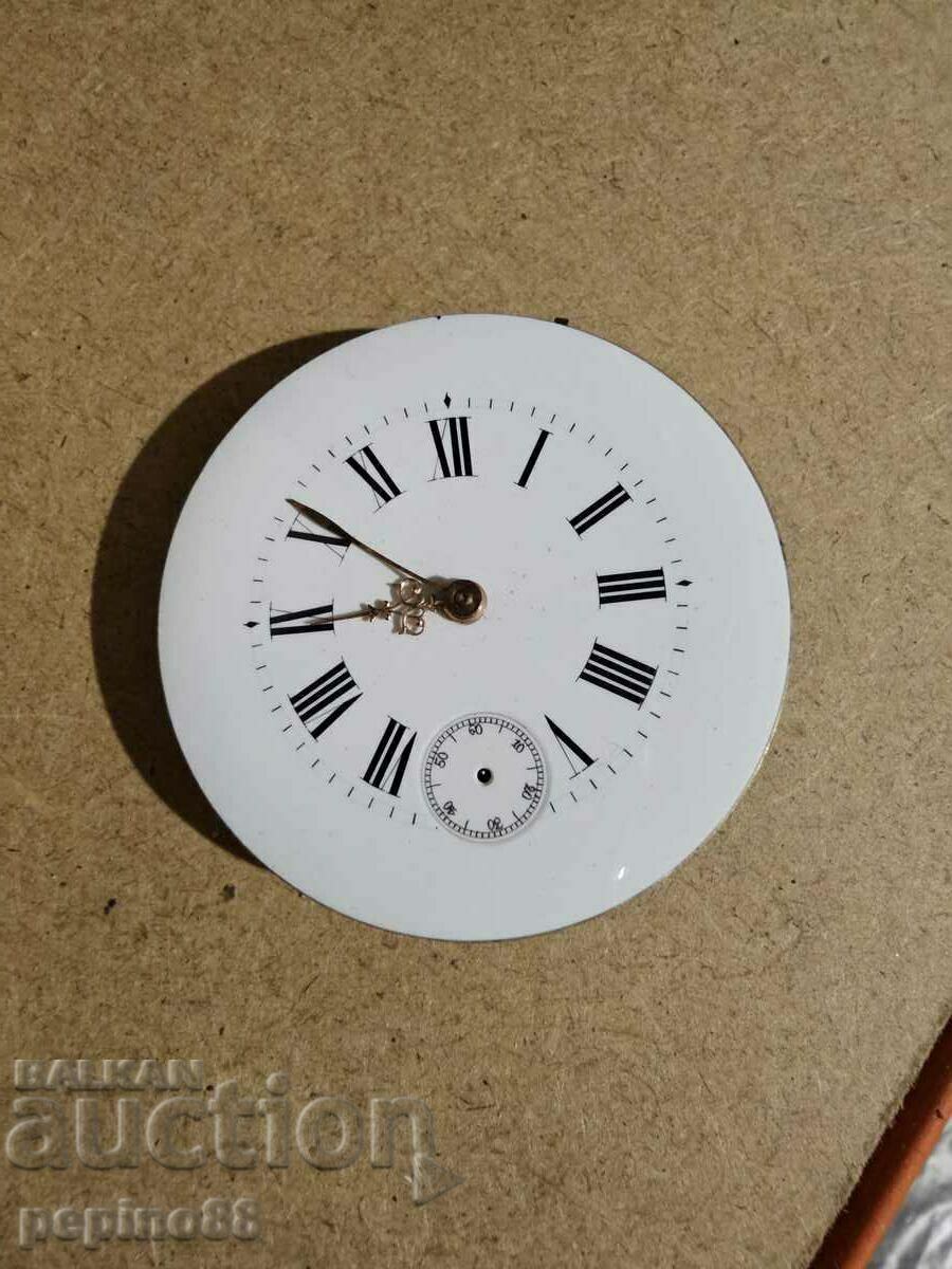 Porcelain dial and pocket watch mechanism