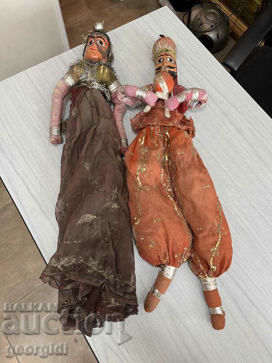 Πολύ παλιές ινδικές κούκλες - μαριονέτες. #3870