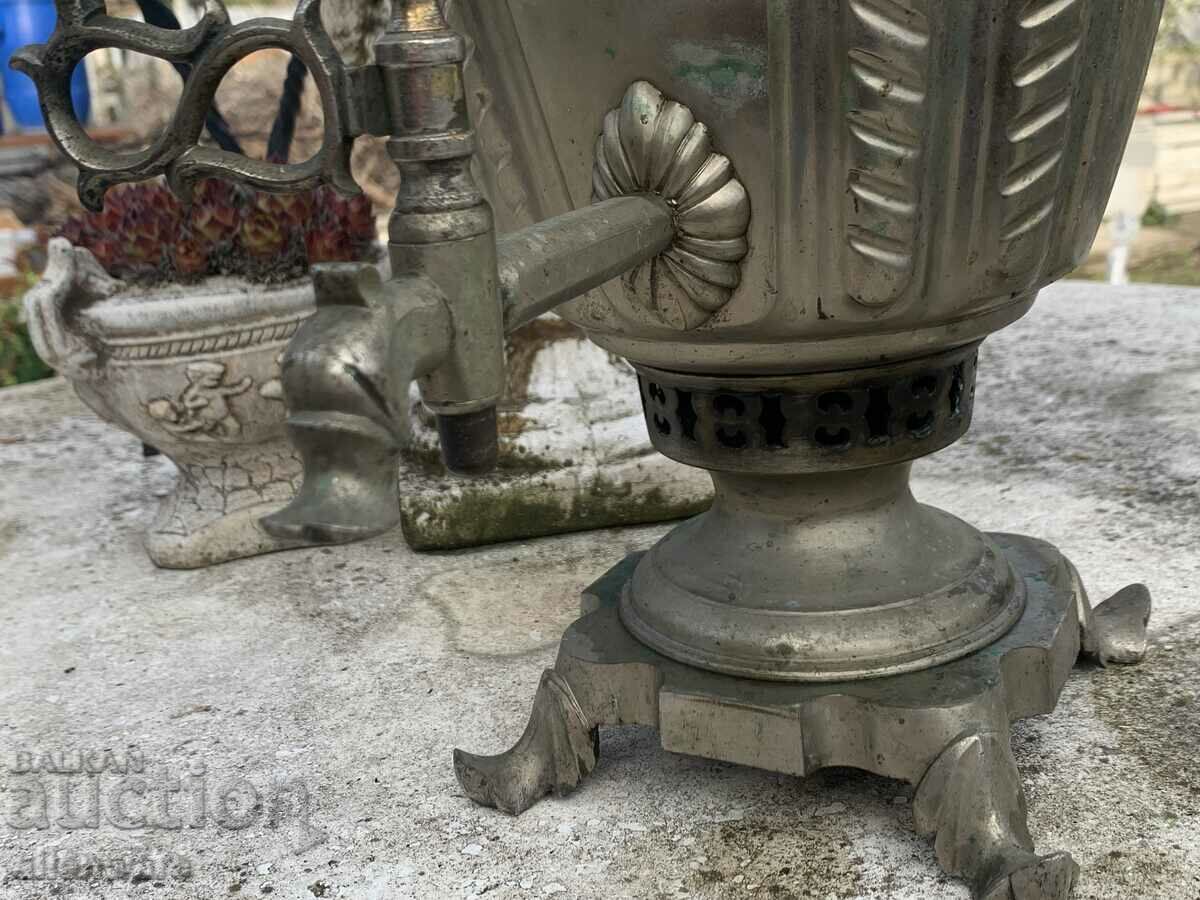 Delivery of Vintage large Russian coal samovar from the 19th century. Delivery of Vintage large Russian coal samovar from the 19th century.