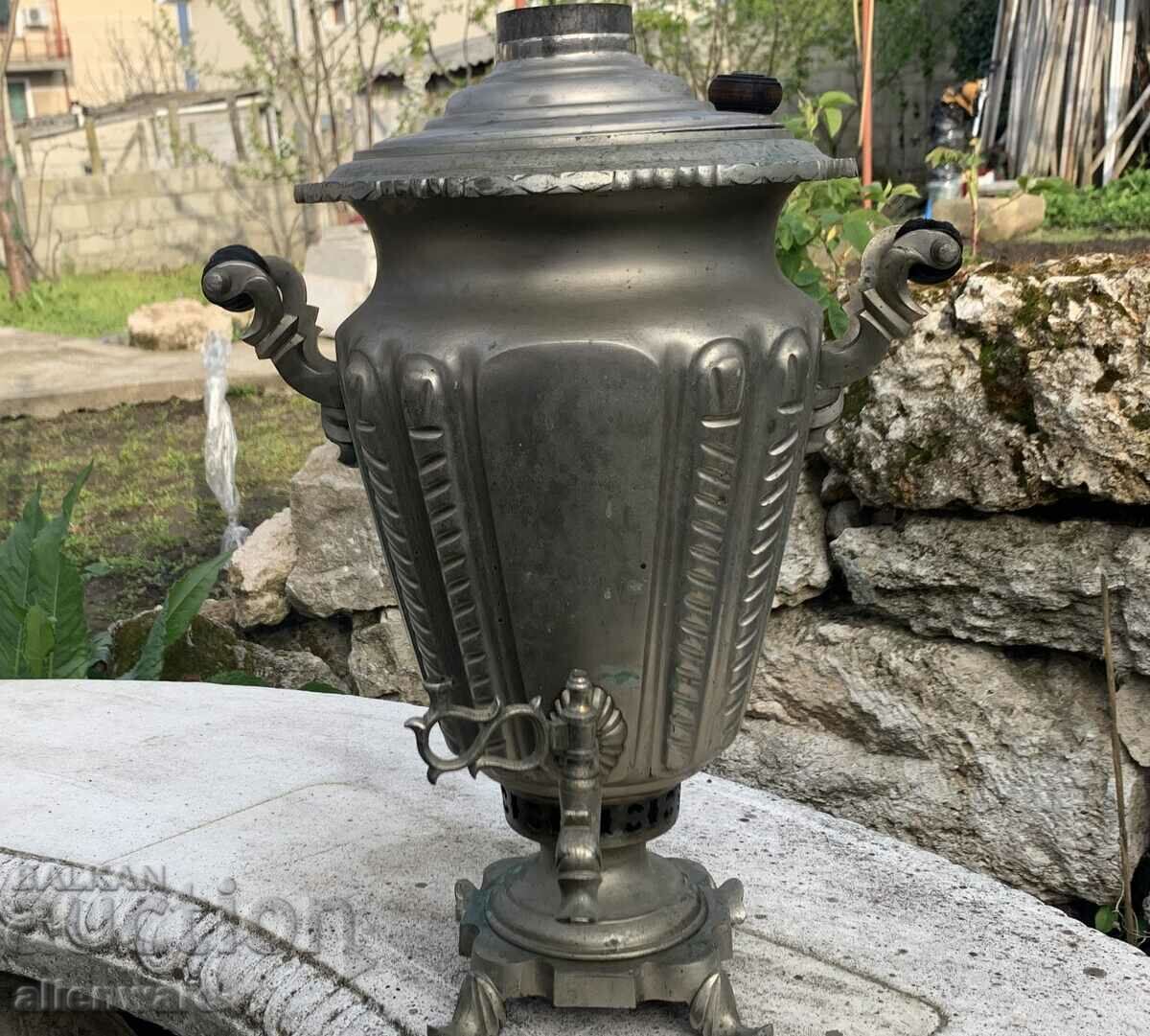 Vintage large Russian coal samovar from the 19th century.