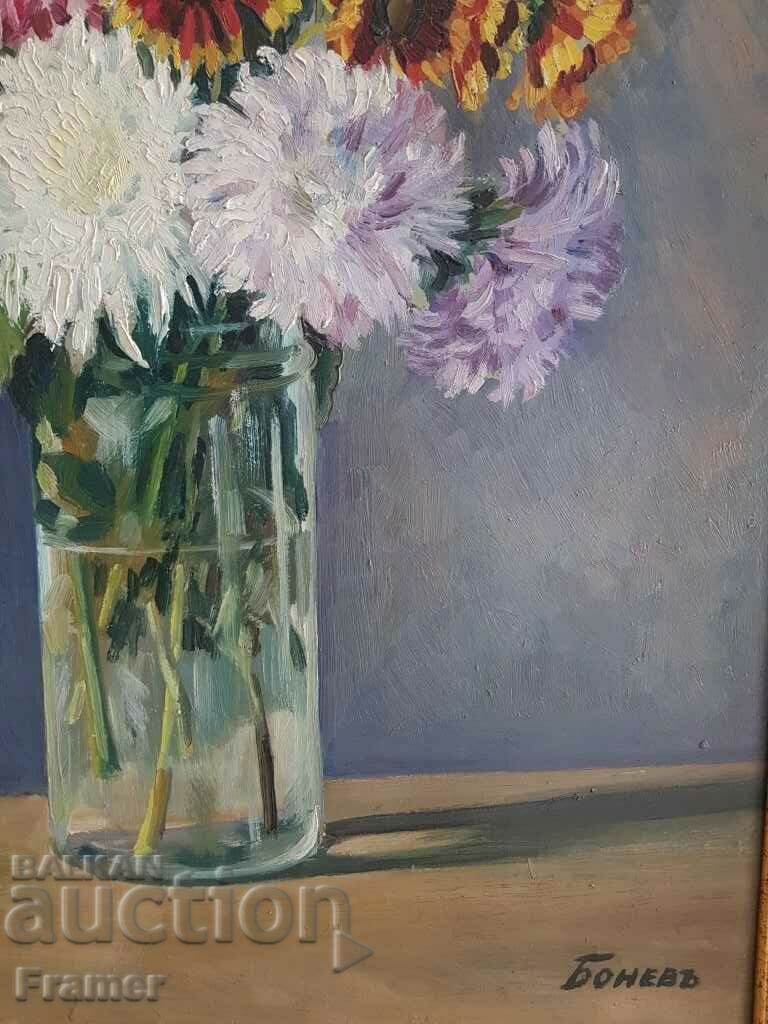Bonev Still life Chrysanthemums a beautiful painting from the 1930s - 5