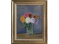 Bonev Still life Chrysanthemums a beautiful painting from the 1930s