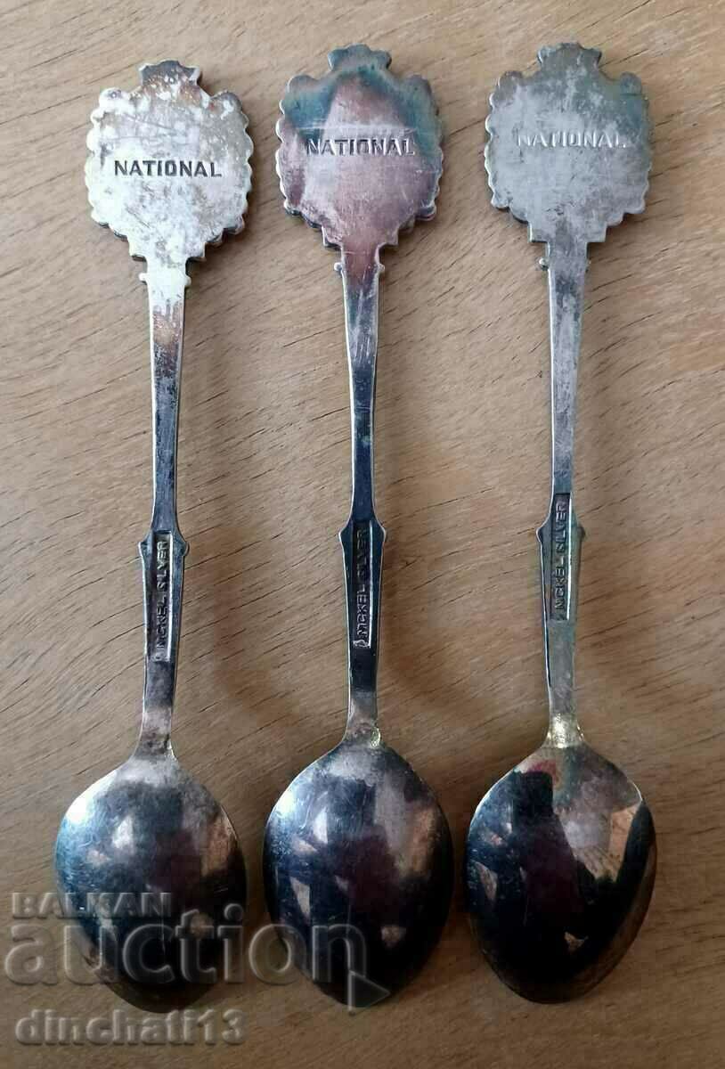 Delivery of Lot of 3 spoons. Enamel NICKEL SILVER Japan Delivery of Lot of 3 spoons. Enamel NICKEL SILVER Japan