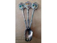 Lot of 3 spoons. Enamel NICKEL SILVER Japan