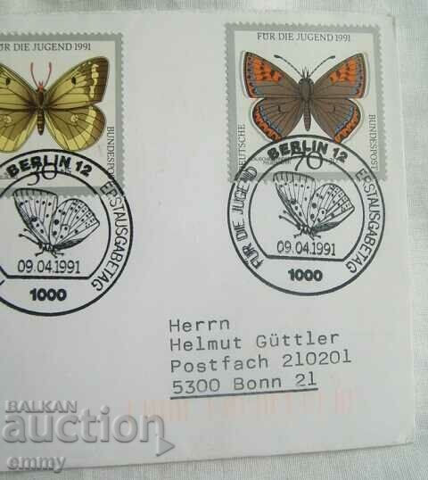 Δημοπρασία Φάκελος πρώτης ημέρας από τη Γερμανία, 1991 - Πεταλούδες Δημοπρασία Φάκελος πρώτης ημέρας από τη Γερμανία, 1991 - Πεταλούδες